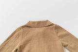 MQTIME  -  Toddler Boys Sweater New Winter Turn Down Collar Solid Color Thicken Warm Kids Boys Polo Knitwear Versatile Little Boy Pullovers