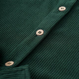  MQTIME  -  Casual Loose Girls Corduroy Dress Retro Fall New Children's Lapel Buttons Long-Sleeved Dresses With Pockets Winter Clothing