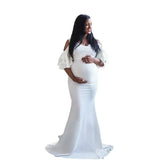  MQTIME  -  Shoulderless Maternity Dresses For Photo Shoot Maternity Photography Props Pregnancy Dresses For Pregnant Women Clothes Vestidos