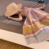 MQTIME  -  New Girls Dresses 2-6 Y Summer Stretch Ruffled Bohemia Ethnic Style Suspender Dress Childrens Outwear Clothing