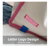 MQTIME  -  Casual Large Capaci Canvas oulder Bag Handbag Artistic Tote Bag Trendy New Ins Big Bag Soft Foldable Magnetic Bule