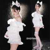 MQTIME  -   Dvotinst Women Photography Props Maternity Bodysuits Dress Headband Socks Pregnancy Studio Photo Shoot Photo Shooting Clothes