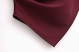 MQTIME  -  Asymmetric Long Sleeve Top Women 2025 New Spring Casual Slim Shirts Blouse Female Off Shoulder Burgundy Shirts & Blouses Tops