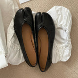 MQTIME  -  Fashion Split toe Pleated Soft Leather Women Ballet Flats Spring Summer Casual Walking Lazy Tabi Loafers Girls Dance Shoes