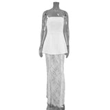 MQTIME  -  French Sexy Tube Top Vest Set Women's Spring High-end Top Lace Skirt Two-piece Set Women's Clothing