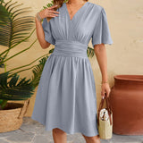 MQTIME  -  Elegant Floral Print Sleeveless Maxi Dress Women Summer Boho V-Neck Casual A-line Dress with Pockets and Belt