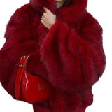 MQTIME  -  Solid Color Hooded Fur Coat Imitation Fur Warms Comfort and Stylish Fur
