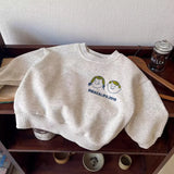 MQTIME  -  Kids Boys Sweatshirt New Winter Cartoon Printed Plus Fleece Toddler Girls Pullovers Round Neck Children Boys Sweatshirt
