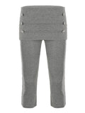 MQTIME  -  American Low Waist Button Design Solid Slim Casual All Match Temperament Capris