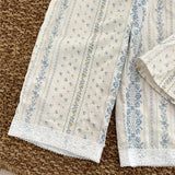 MQTIME  -  New Summer Korean Style Children Clothes Suit Sleeveless Cotton Flower Printed Shirt+Pants Baby Girls Clothing Set