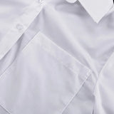 MQTIME  -  White Shirt and Cake Skirt Set for Women Set with Turn Down Collar Long - Sleeve Design Shirt and High Waisted Short Skirt