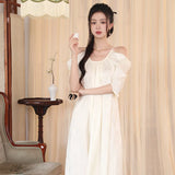 MQTIME  -  Summer Lingerie Sleep Wear Apricot Nightdress Clothes Women French Nightgowns Sexy Nightwear