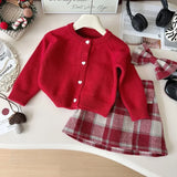 MQTIME  -  Girls Suits Autumn Winter Sweaters Cardigans+Skirt Fashion Baby Girl Clothes Sets Fall Princess Children Casual Clothing 2-7Yrs