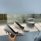 Mqtime Pointed Toe Women Pumps Shallow Slip On Thin Mid Heels News Autumn Winter Booties Elegant Party Office Pumps Shoes Woman