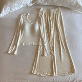 MQTIME  -   Modal 2Pcs Pajamas Set Woman Nightwear Pijama Spring Autumn Long Sleeve With Cup Home Wear Pyjama Femmes Lounge Wear