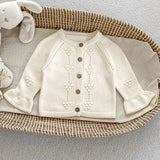  MQTIME  -  New Autumn Toddler Baby Girls Sweater Coat Long Sleeved Solid Color Hooded Infant Baby Girls Knitting Cardigan Coat