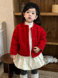  MQTIME  -  Winter New Girls Warm Coat Long Sleeve Solid Children Jacket Princess Cute Baby Girl Fleece Coat Fashion Kids Clothes