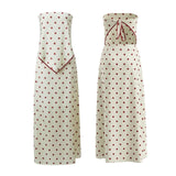 MQTIME  -  Women Satin 2Piece Skirt Sets Summer Trendy Polka Dot Outfit Y2k Strapless Tube Top + Maxi Skirt Silky Going Out Set