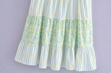 MQTIME  -  Striped Mini Dress Round Neck Beach Dress Sleeveless Printed Sundress Straight Style Boho Vestidos Holiday Dress