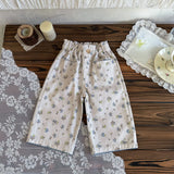 MQTIME  -  New Spring Toddlers Girls Printed Pants Korean Style Baby Kids Straight Wide Legs Trousers