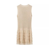 MQTIME  -  Autumn Knitted Dress Round Neck Sleeveless Slim Fit Elegant Dress A-line Sexy Party Sweater Dress Mujer Vestidos