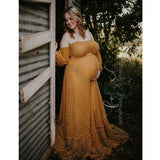 MQTIME  -  2 Piece Set Maternity Dress Top and Skirt Free Size Long Sleeves Photography Dress Pregnant Woman Photo Shoot Clothes