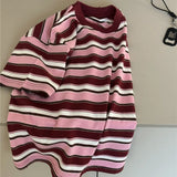 MQTIME  -  Summer New Children Loose Striped T Shirts Cotton Boys Girls Bottoming Shirts Toddler Long Sleeve Casual Tops Kids Clothes