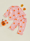 MQTIME  -  2Pcs Boys Christmas Pajamas Set Long Sleeve Reindeer Print Button Down Shirts and Pants Set Sleepwear for Winter