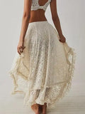 MQTIME  -  Ethnic style lace women's skirt retro irregular medium and long skirt lace curtain skirt cover