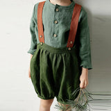  MQTIME  -  Casual Daily Cotton And Linen Children's Shirt Autumn New Retro Mori Buttons Long-Sleeved Shirts Boys And Girls Clothing