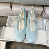 MQTIME  -  Velvet Rhinestone Ballet Flats Shoes Women Shiny Crystal Elegant Mary Janes Shoes Ladies Casual Streetwear Daily Soft Loafers