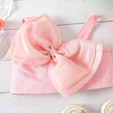 MQTIME  -  2Piece Summer Baby Clothes Toddler Girl Outfits Set Korean Fashion Big Bow Tops+Denim Shorts Children Boutique Clothing