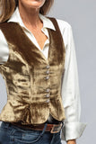 MQTIME  -  Luxury Vintage Velvet V-neck Sleeveless Vest Tank Top Women New Short Waistcoat Vest Top Single-breasted Cardigan Jackets