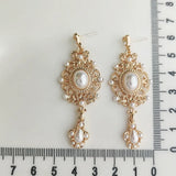 Mqtime Vintage Palace Baroque Pearl Earrings Temperament Earrings Classical Elegant Pierced Earrings Silver Needle Earrings 264