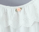 MQTIME  -  Summer New Princess Dress Square Collar Cotton A-line White Dress Embroidered Lace Mini Dress Open Back Vestidos
