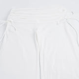  MQTIME  -  Women's Folds Waisted Wide Leg Pants Casual Ruched Drawstring Side Flowy Straight Trousers Streetwear Fashion Y2K Loose Fit New