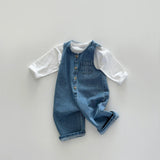  MQTIME  -  Autumn New Baby Sleeveless Denim Romper Kids Jumpsuit For Boys Girls Overalls Infant Denim Pants Toddler Clothes