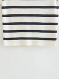 MQTIME  -  Vintage Women Striped Short Tshirts Fashion Ladies Slim Knitted Crop Tops for Womens Casual Tees Female Clothes Chic
