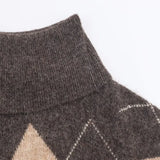 MQTIME  -  Ladies Vintage Plaid Knit Loose Sweaters Women Elegant Long Sleeve Slash Neck Loose Pullovers Winter Female Knitwear