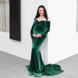  MQTIME  -  Shoulderless Maternity Dresses For Photo Shoot Sexy Long Pregnancy Dress Maxi Gown  Pregnant Women Photography Props