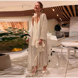 MQTIME  -  ﻿ Elegant Sequin Women's Cardigan Chic Full Sleeve Oversize Long Jackets Female 2025 Autumn Fashion New Lady High Street Outwears