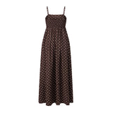 MQTIME  -  Women's Summer Slip Dress Dot Print Sleeveless Spaghetti Strap Backless Long A Line Dress with Pockets