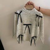 MQTIME  -  New Spring Kids Clothes Set Children Cute Thin Style Sweater +Skirt Girls Bow Outwear