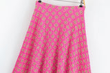  MQTIME  -  Vintage Printed High Waist Midi Skirts 2 Piece Sets For Women New V Neck Tied Short Top Holiday Summer Woman Outfits