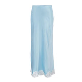 MQTIME  -  Splicing Lace Satin Skirt Women's New High-waisted Casual Versatile Hip Skirt