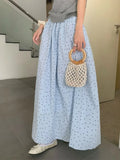 MQTIME  -  Polka Dot Long Maxi Skirt for Women Kawaii Pink High Wasit A-line White Skirt Korean Fashion Coquette Aesthetics Dress