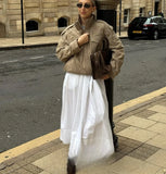 MQTIME  -  Women Casual Suede Jacket Standing Collar Pockets Loose Jacket Coat Fall Winter Fashion High Street Lady Jacket