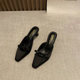 MQTIME  -  Fashion Versatile Women Shoe Retro Style Womens High Heel 2025 Summer New Women Sandal Simple Non Slip Single Shoe Baotou Slipper
