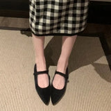 MQTIME  -  Retro Women's Mary Jane Shoe Fashion Pointed Tip Casual Shoes for Woman New French Style Flat Shoes Designer Shoes Zapatos Mujer