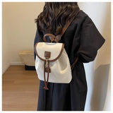 MQTIME  -  High-End Ladies Large Capaci Bapa Faionable Student Bookbag Waterproof PU Leather Casual Travel Bag with Double Straps